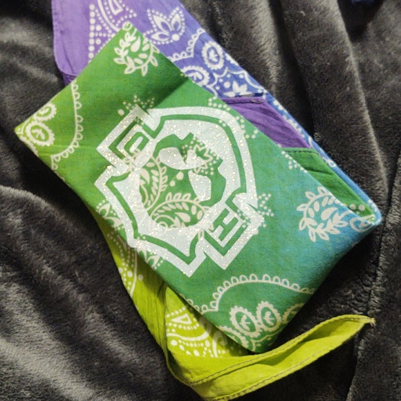 Multi color Riding Bandana with Harley shield and Willie G Skull. - Picture 3 of 3